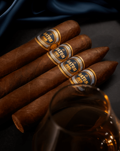 El Baton Cigars with Glass of Whiskey