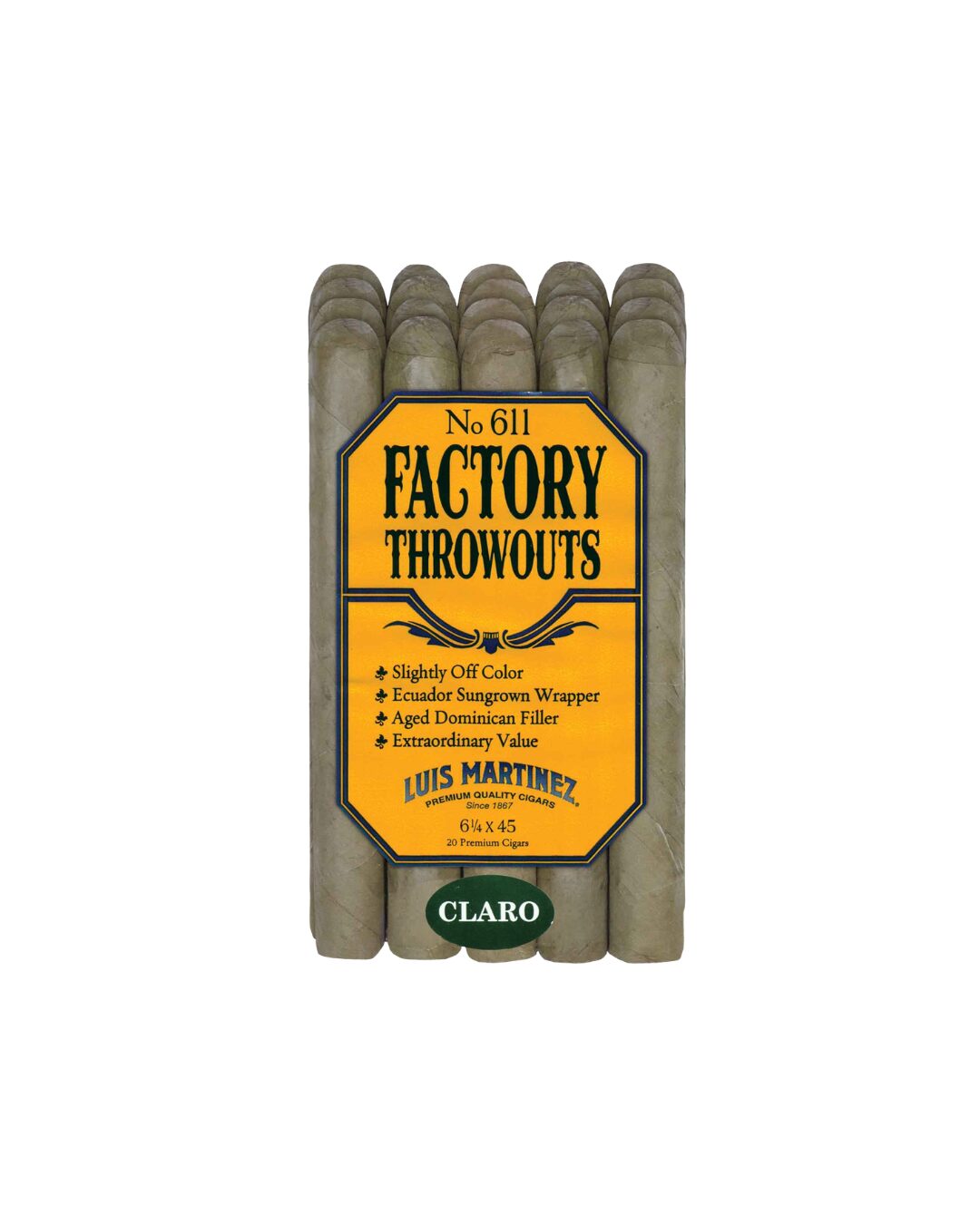 Luis Martinez No. 611 Factory Throwouts Candela | LM Cigars