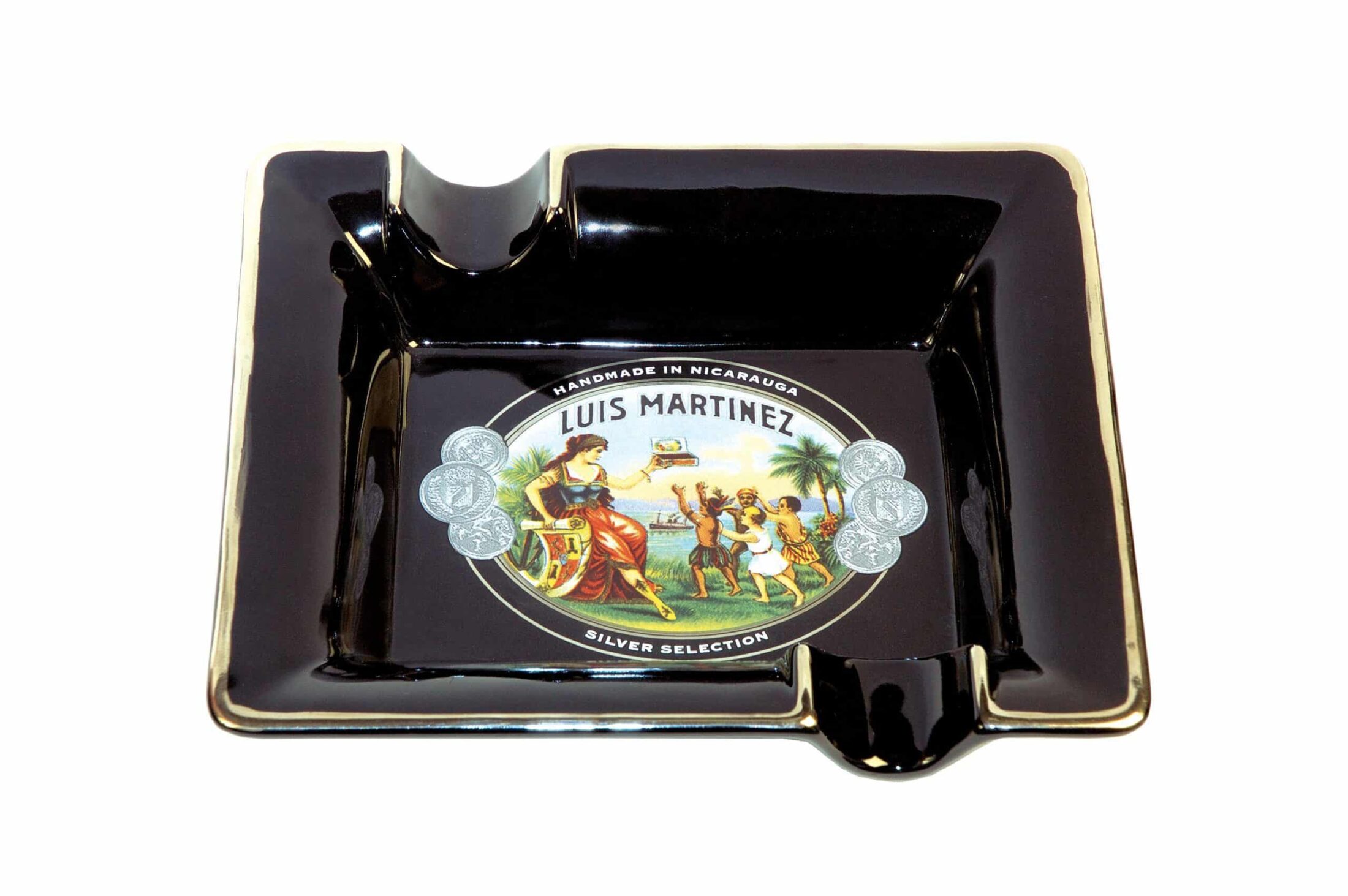 Louis Vuitton Ship Plate Dish Ashtray Accessory Tray 10 x 10 cm w/ box Good