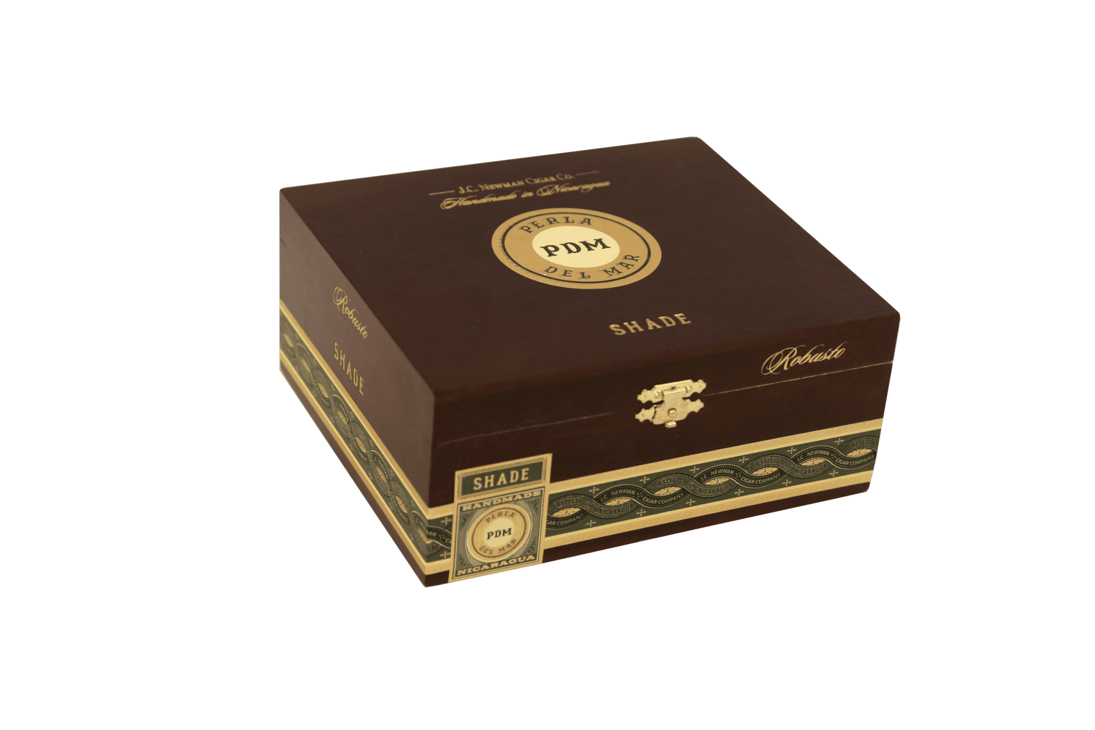 Closed box of 25 count Perla Del Mar Shade Robusto cigars