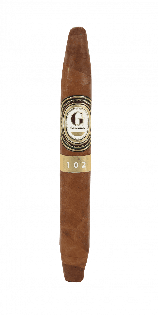 Single Giacomo Perfecto Cuadrado 102 cigar with gold band