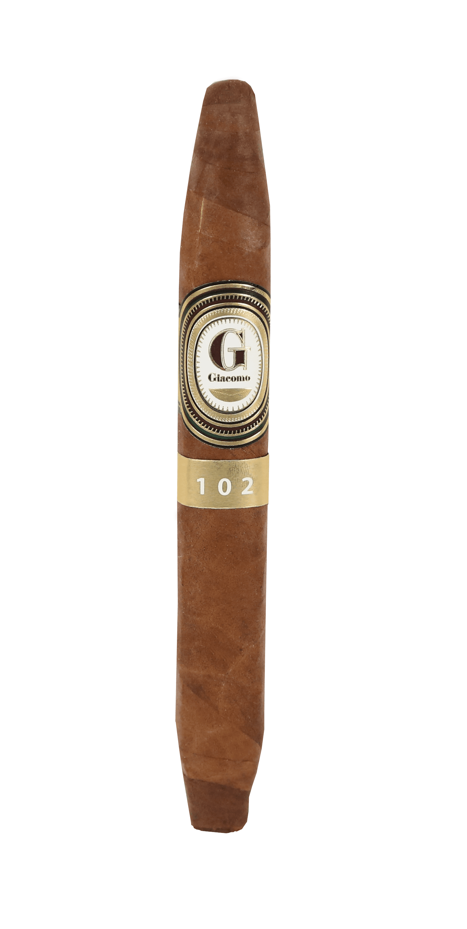 Single Giacomo Perfecto Cuadrado 102 cigar with gold band