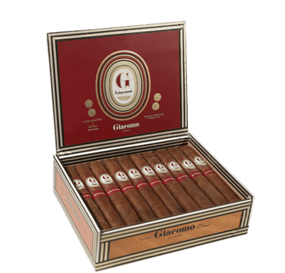 Open box of 10 count Giacomo Rosado Toro cigars