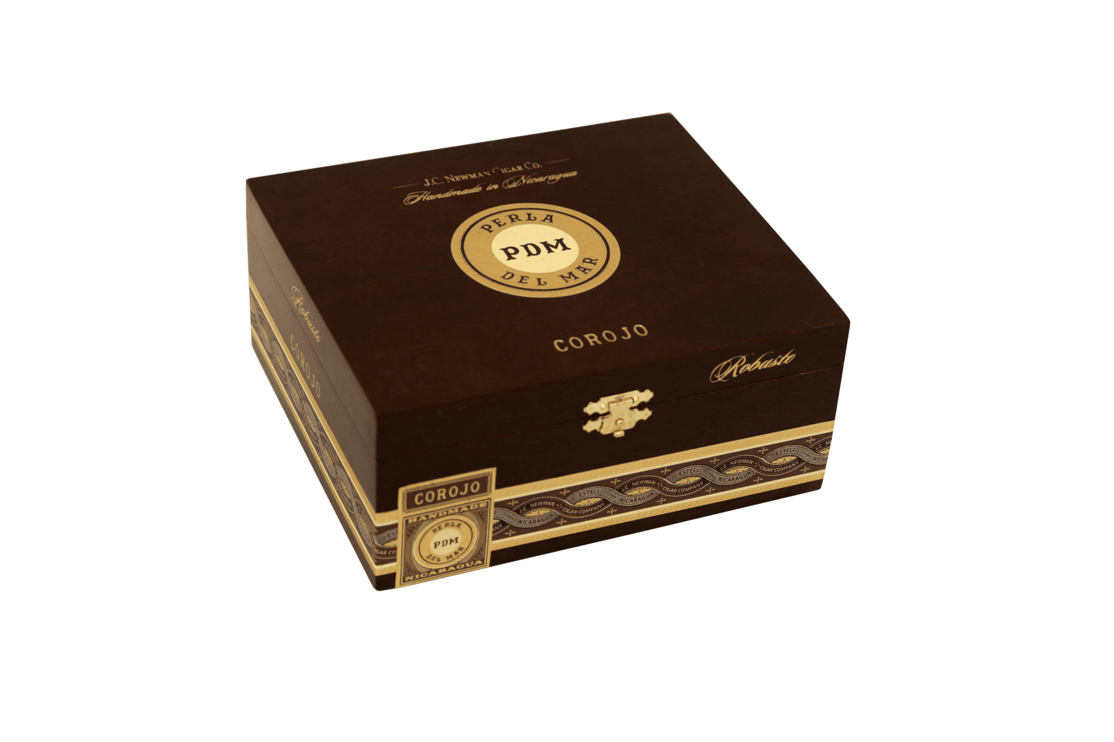 Closed box of 25 count Perla Del Mar Corojo Robusto cigars