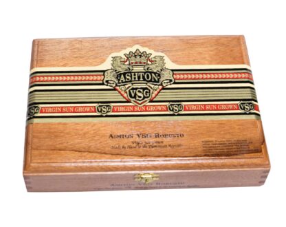 Closed box of Ashton VSG Robusto cigars