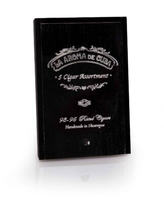 Closed box of La Aroma de Cuba 93-95 Rated 5 count Cigar Sampler