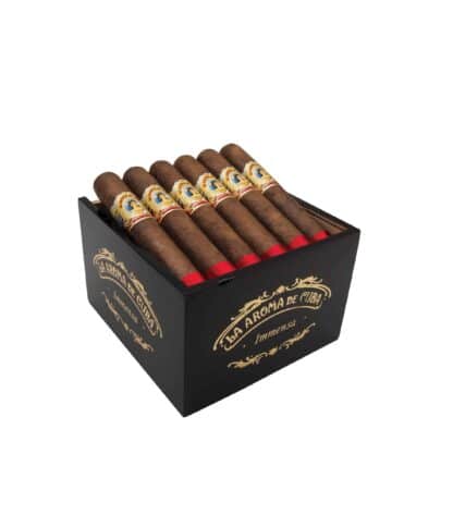 Open box of 24 count La Aroma de Cuba Immensa cigars
