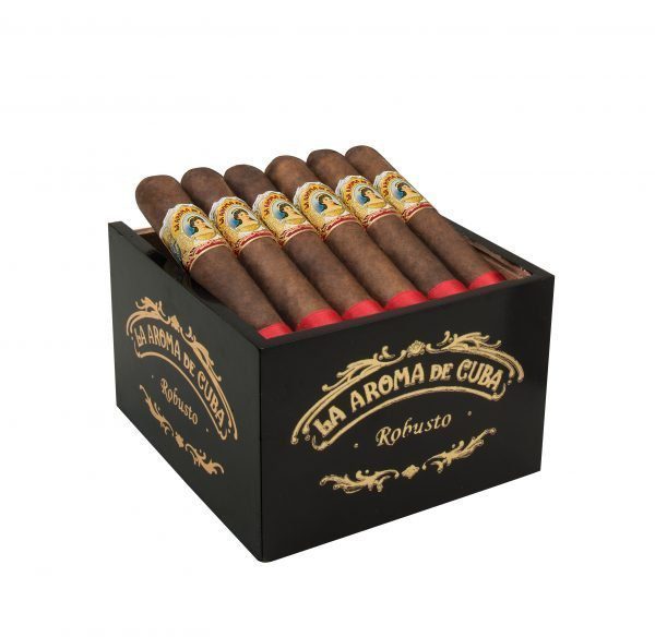 Open box of 24 count La Aroma de Cuba Robusto cigars