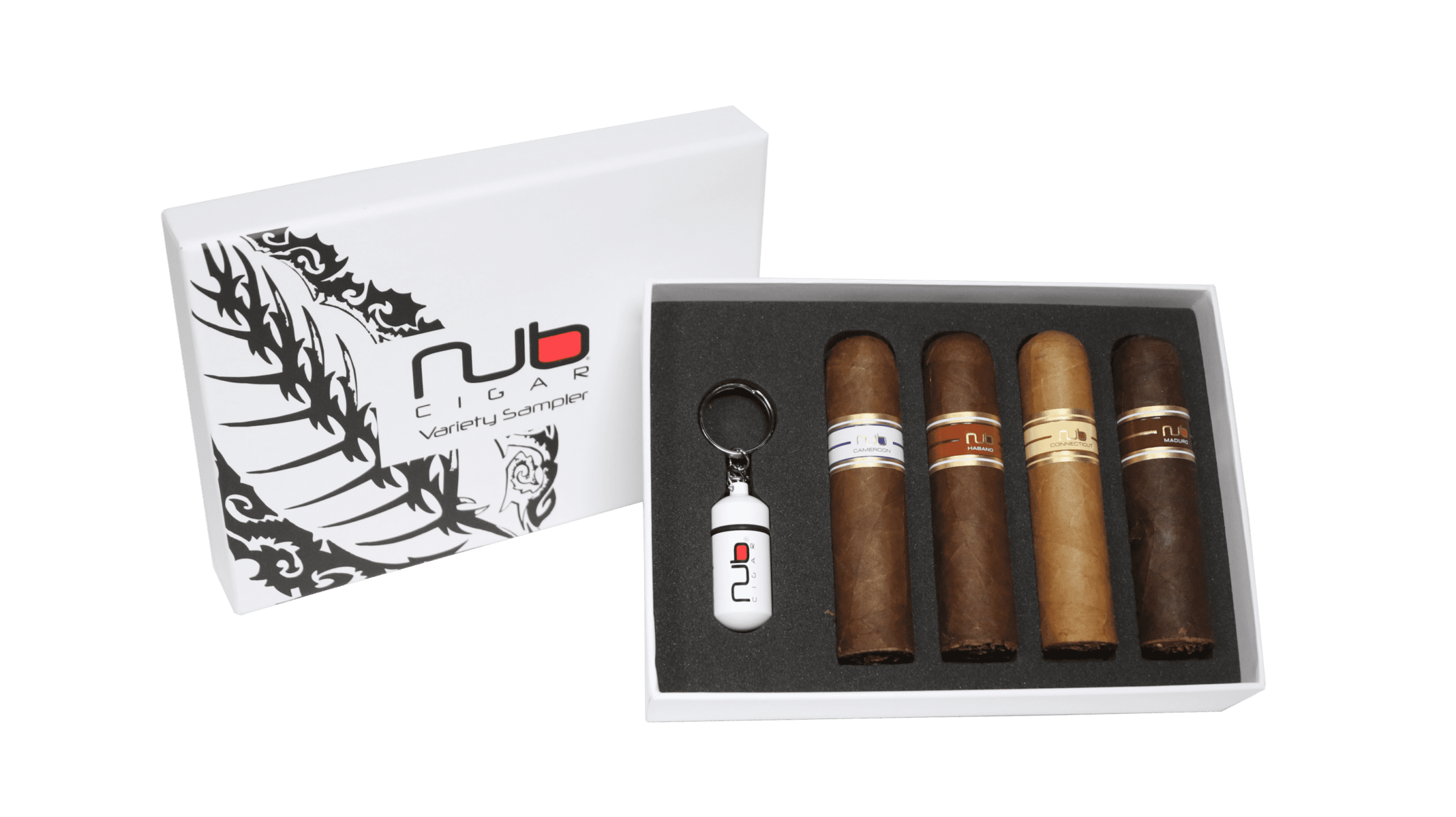 4 count Nub Cigar Variety Sampler with Punch cutter