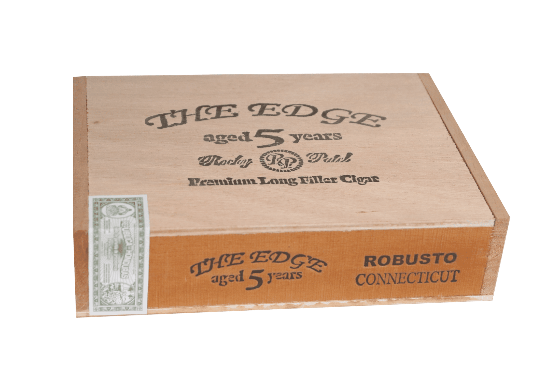 Closed box of 20 count Rocky Patel The Edge Connecticut Robusto cigars
