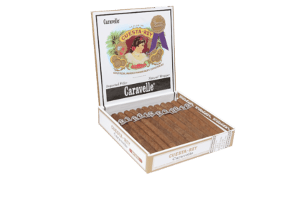 Open box of 25 count Cuesta Rey Caravelle cigars