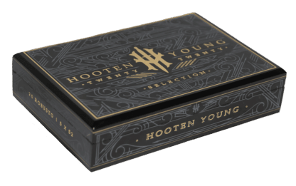 Closed box of 20 count Hooten Young Robusto cigars
