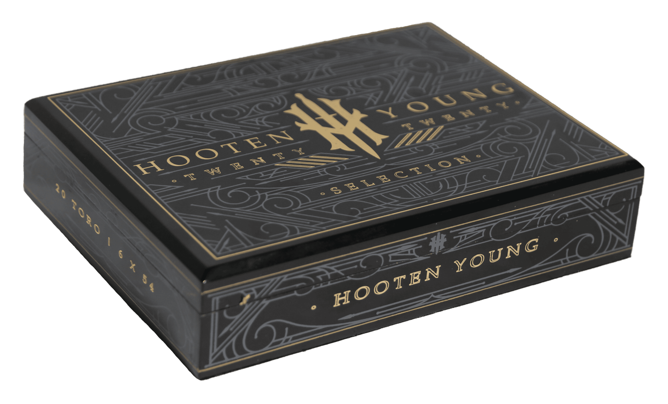 Closed box of 20 count Hooten Young Toro cigars