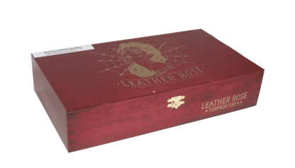 Closed box of 24 count Deadwood Leather Rose Torpedo cigars