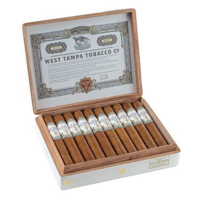 West Tobacco Company White Toro open cigar box