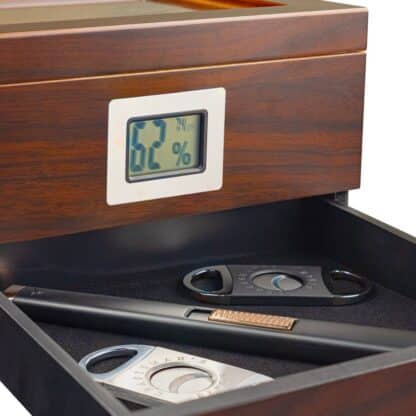 craftsmans bench the vista humidor with bottom drawer open