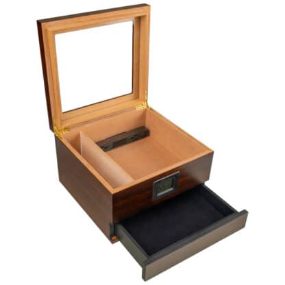 craftsmans bench the vista humidor with lid open