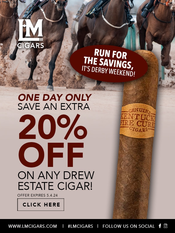 Save 20% on any Drew Estate cigar