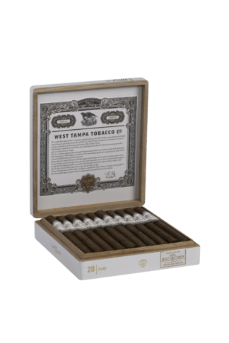 west tampa tobacco company white lancero open box of cigars