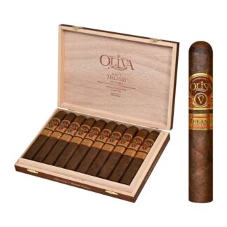 oliva serie v melanio maduro double toro open box of cigars with single cigar